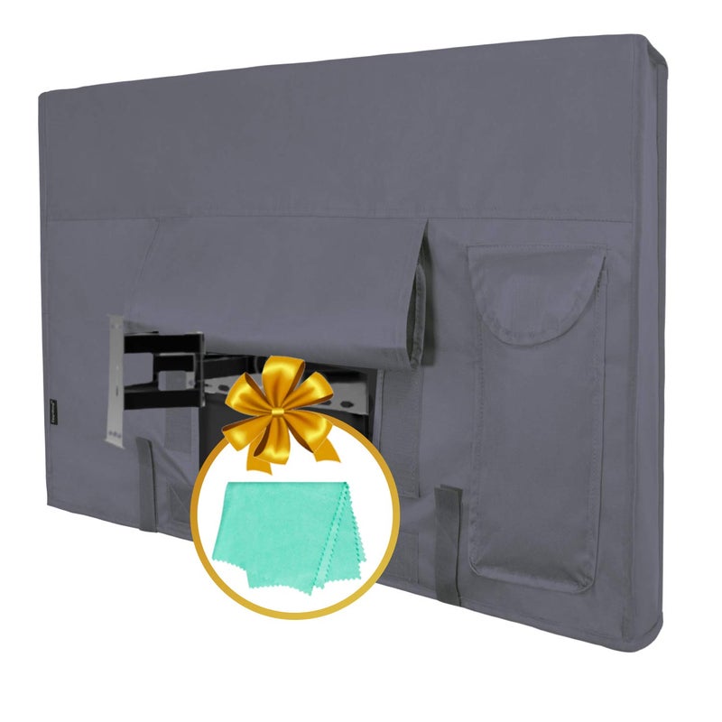 Easy-Going Outdoor TV Cover for 44 to 46 inches LCD, LED, Waterproof, Weatherproof and Dust-Proof TV Screen Protectors with Cleaning Cloth (46 inch,Dark Gray) - Image 1